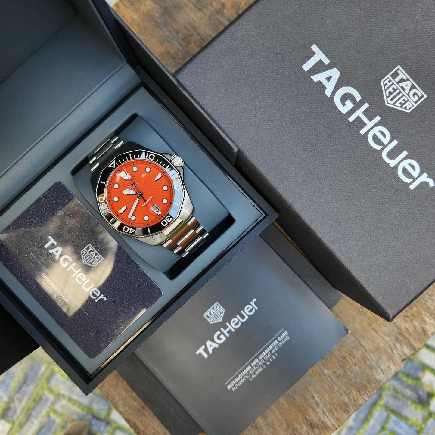 Tag Heuer Aquaracer Professional 300 Orange Diver Calibre 5 Ceramic Bezel 43mm - Complete Set