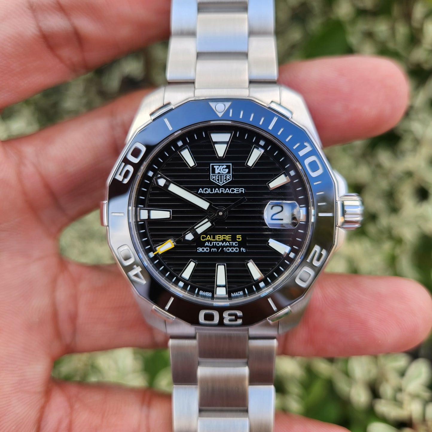 Tag Heuer Aquaracer Calibre 5 Ceramic Bezel Black Dial 41mm - Complete Set