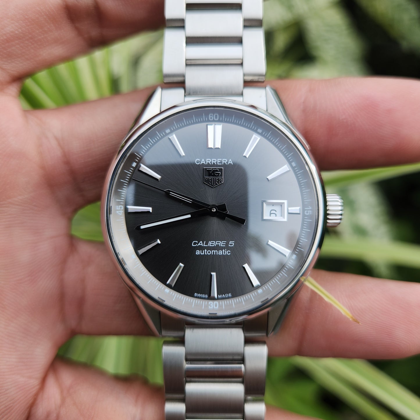 Tag Heuer Carrera Calibre 5 Anthracite Grey Sunray Dial 39mm - Complete Set 