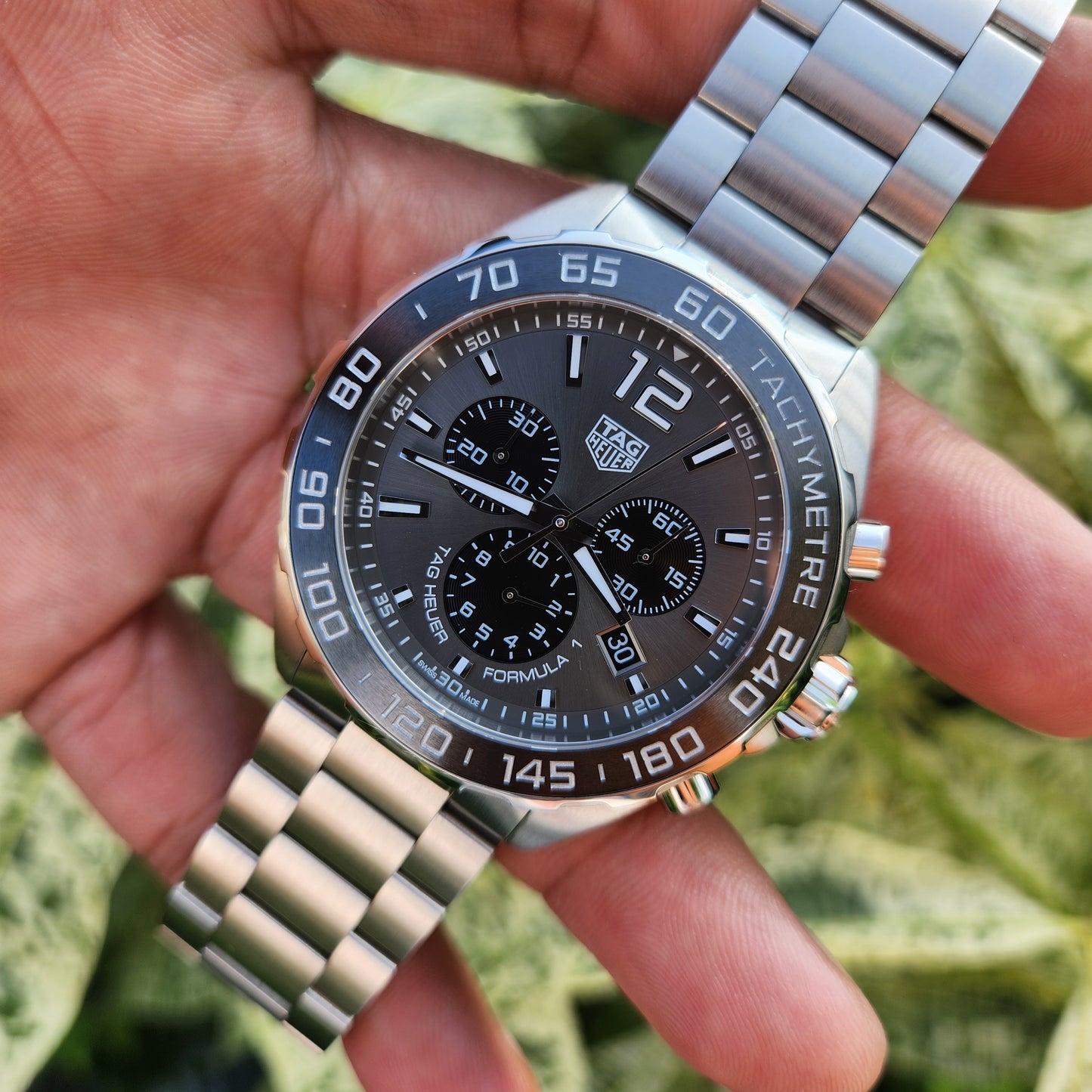 Tag Heuer F1 Chronograph Ceramic Bezel Anthracite Grey Dial 43mm - Complete Set
