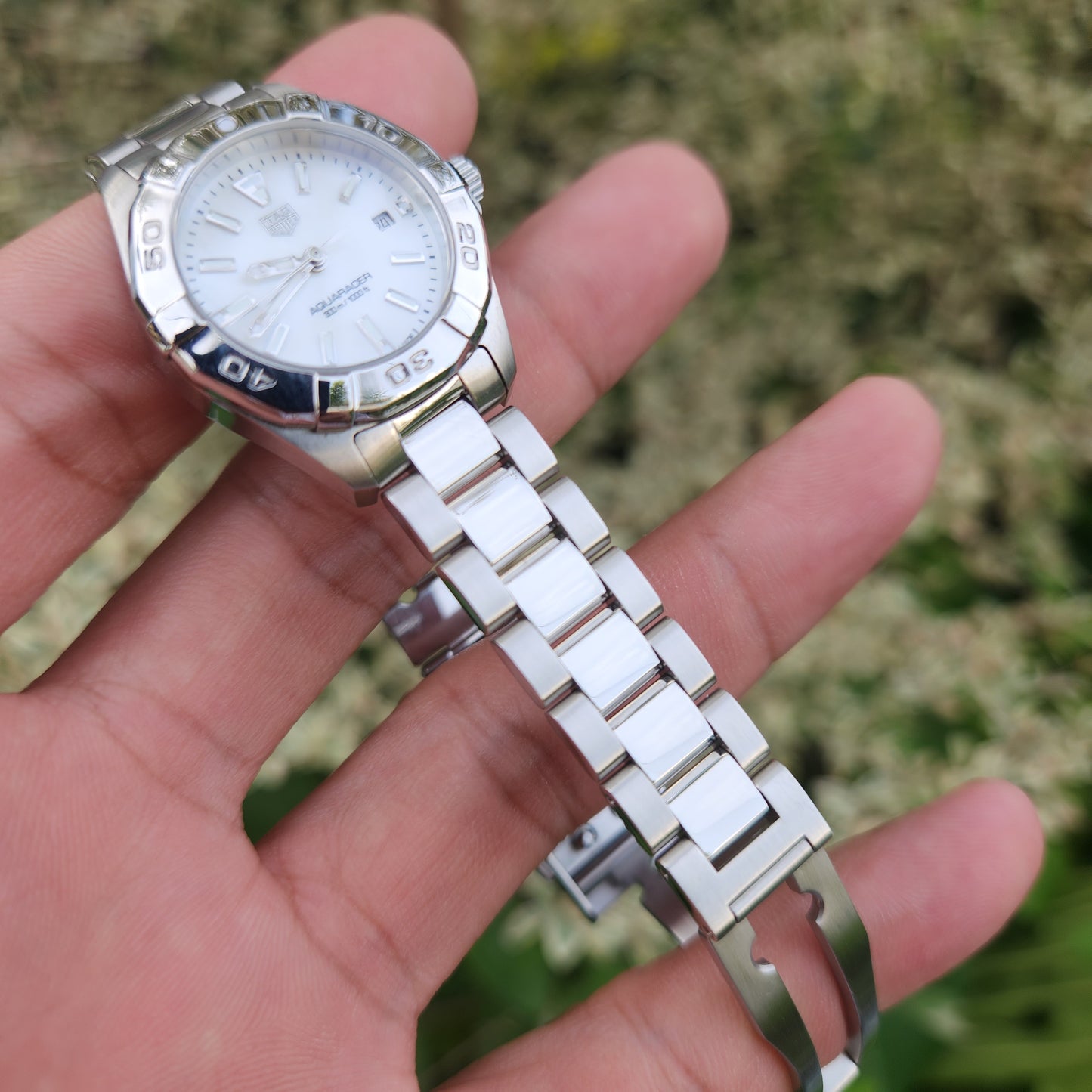 Tag Heuer Ladies Aquaracer Mother of Pearl White Dial 27mm - Complete Set