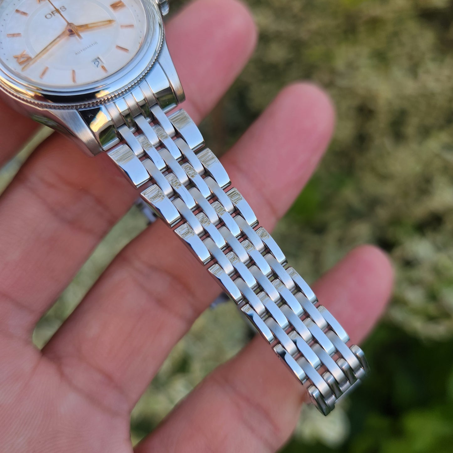 Oris Ladies Classic Date Rose Gold Indeces Silver/Grey Dial 29mm Automatic
