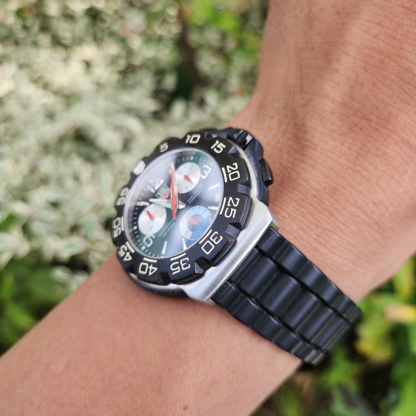 Tag Heuer F1 Chronograph 40mm Black Dial - (Rubber Strap)