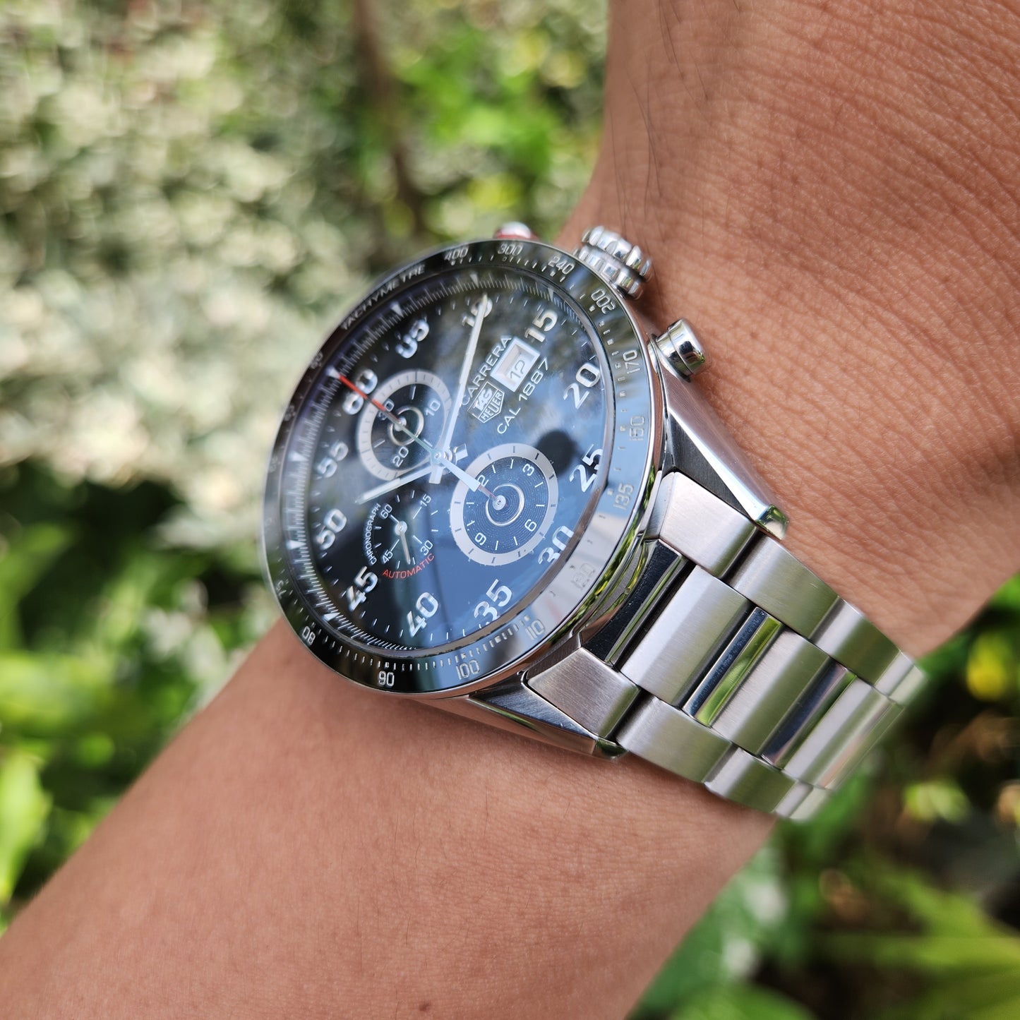 Tag Heuer Carerra Calibre 1887 Chronograph Ceramic Bezel 43mm Black Dial