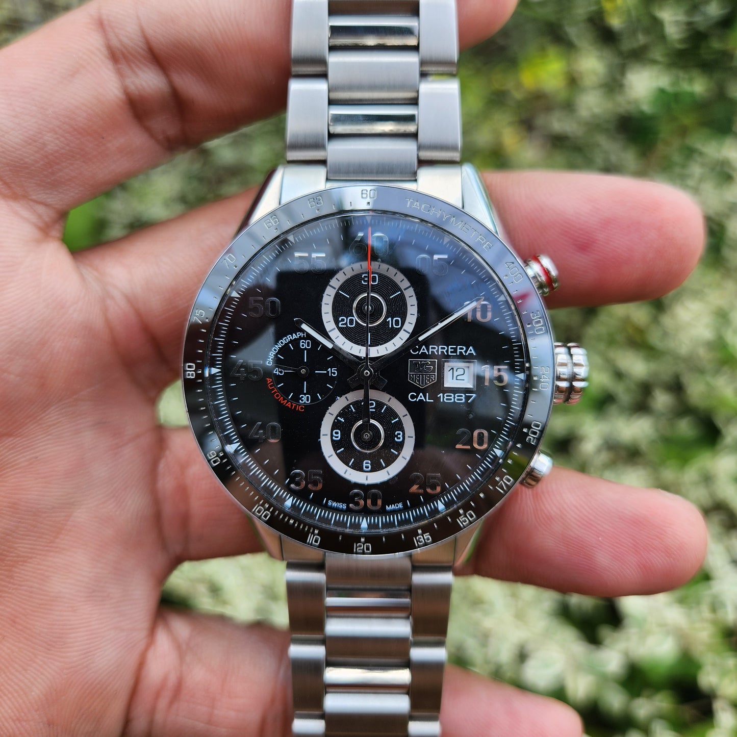 Tag Heuer Carerra Calibre 1887 Chronograph Ceramic Bezel 43mm Black Dial