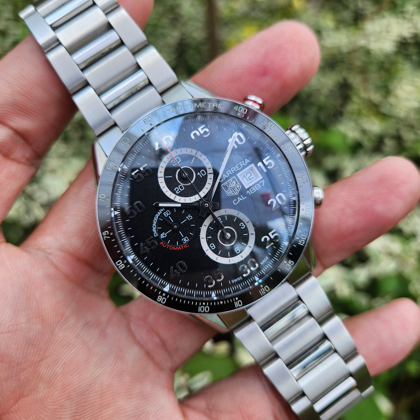 Tag Heuer Carerra Calibre 1887 Chronograph Ceramic Bezel 43mm Black Dial