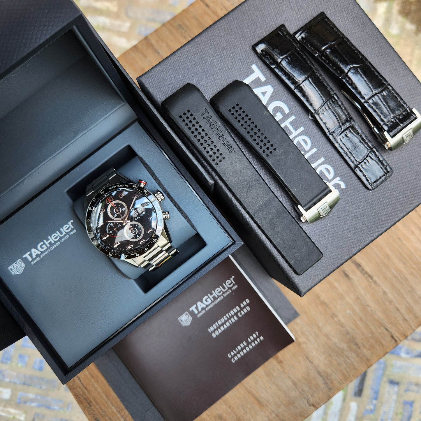 Tag Heuer Carerra Calibre 1887 Chronograph Ceramic Bezel 43mm Black Dial