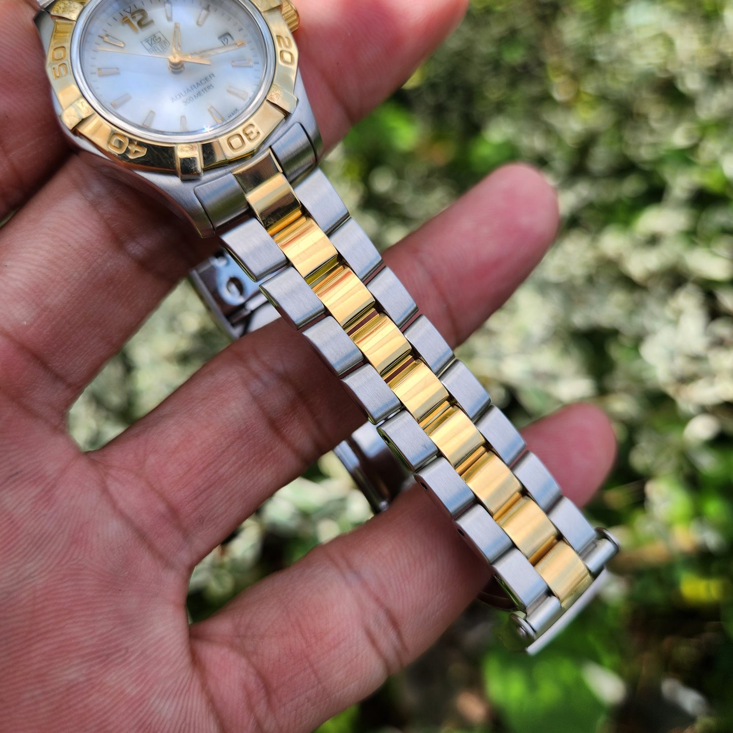 Tag Heuer Ladies Aquaracer Two-Tone Mother of Pearl White Dial 27mm