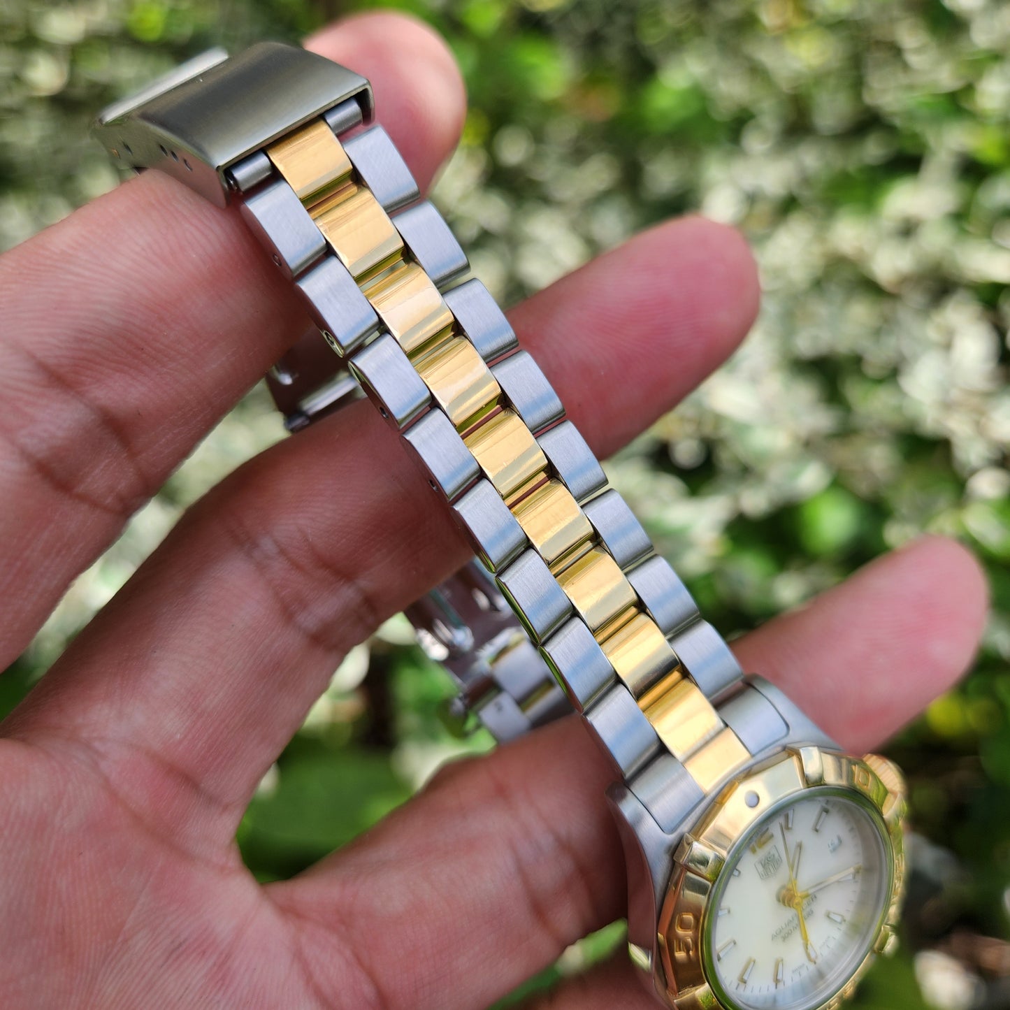 Tag Heuer Ladies Aquaracer Two-Tone Mother of Pearl White Dial 27mm