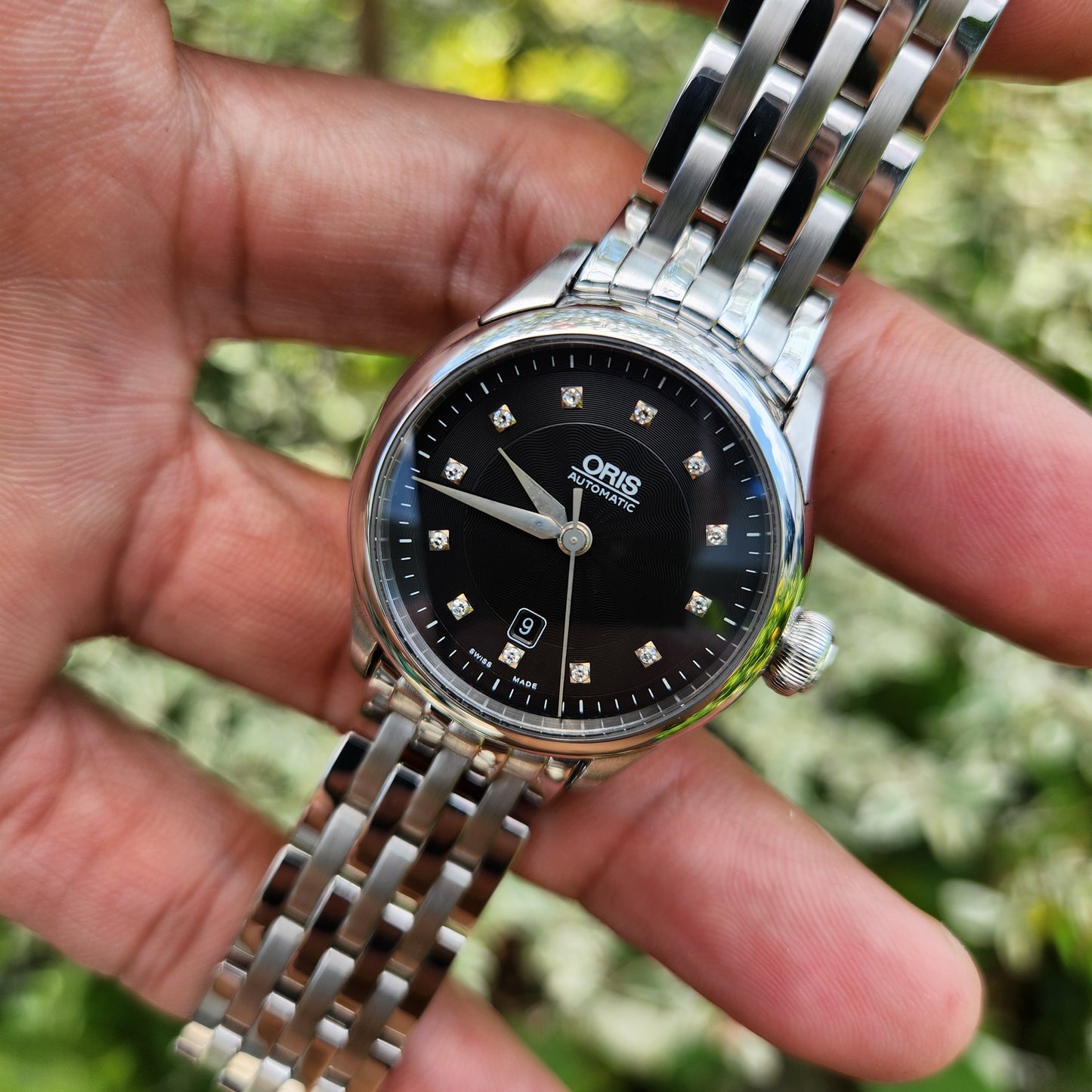 Oris Ladies Artelier Date Diamonds Black Dial 31mm Automatic