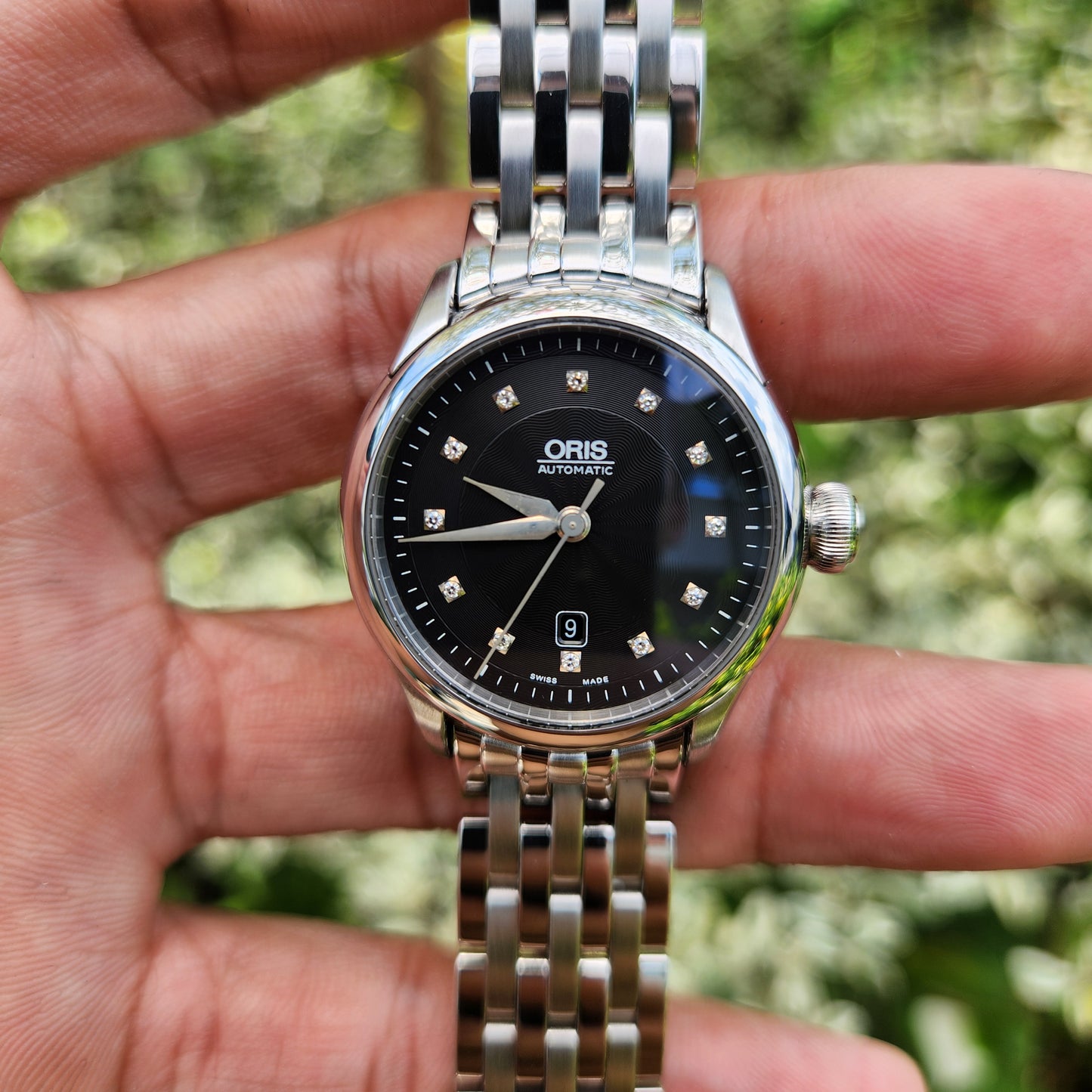 Oris Ladies Artelier Date Diamonds Black Dial 31mm Automatic