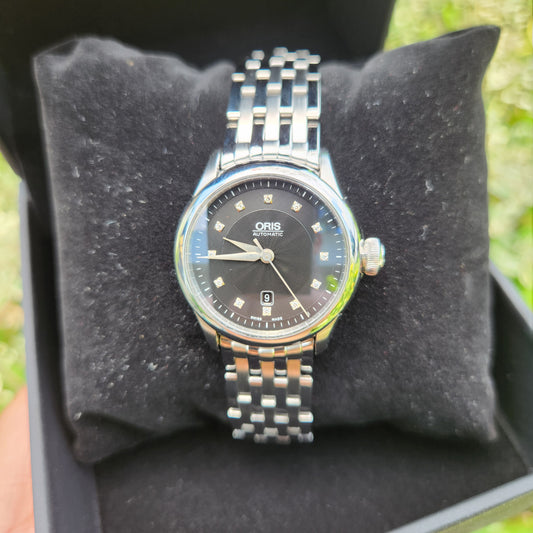 Oris Ladies Artelier Date Diamonds Black Dial 31mm Automatic