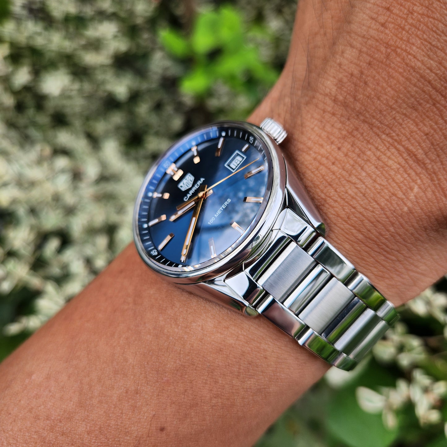Tag Heuer Carrera Rose Gold Indeces in Blue Dial 39mm