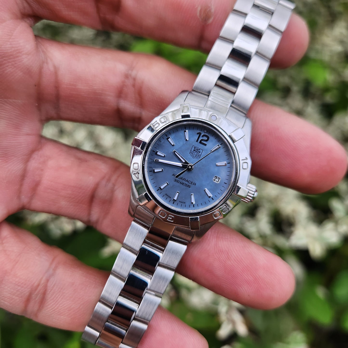 Tag Heuer Ladies Aquaracer Blue Mother of Pearl Dial 27mm