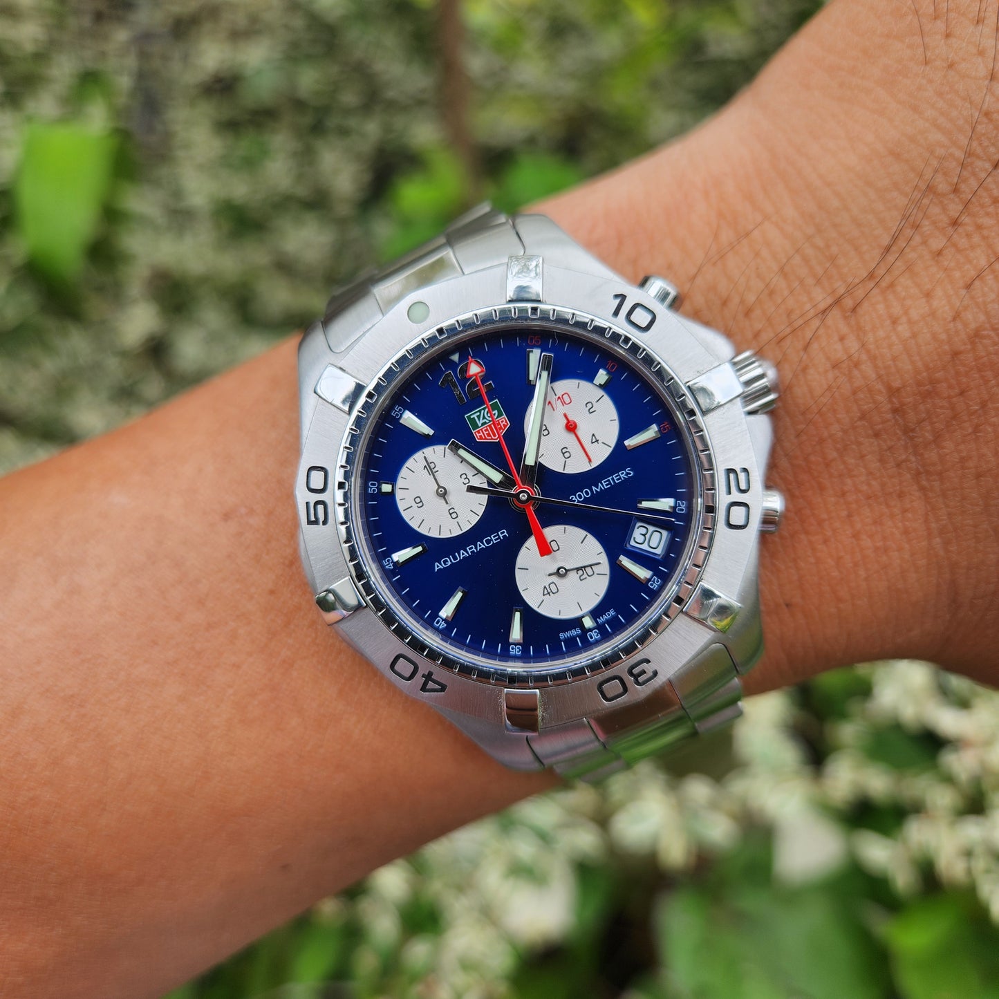 Tag Heuer Aquaracer Chronograph Sunray Blue Dial 41mm