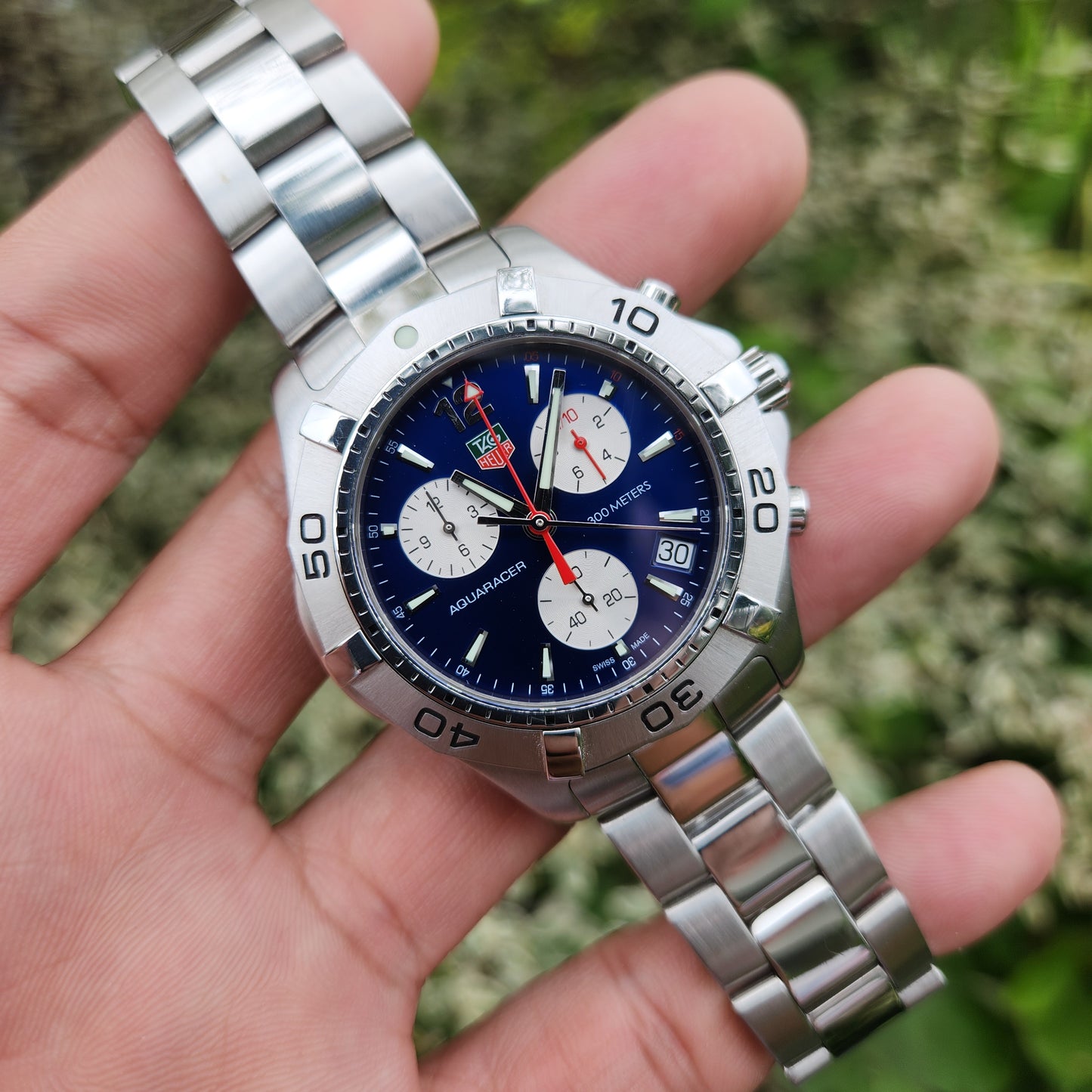 Tag Heuer Aquaracer Chronograph Sunray Blue Dial 41mm
