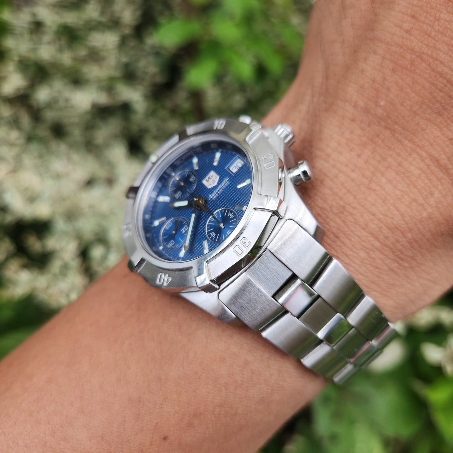 Tag Heuer Exclusive Chronograph Automatic Blue Waffle Dial 39mm