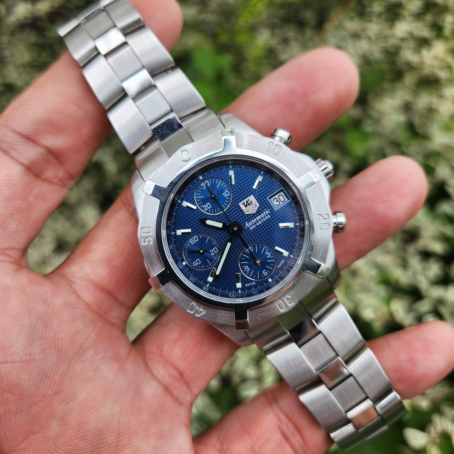 Tag Heuer Exclusive Chronograph Automatic Blue Waffle Dial 39mm
