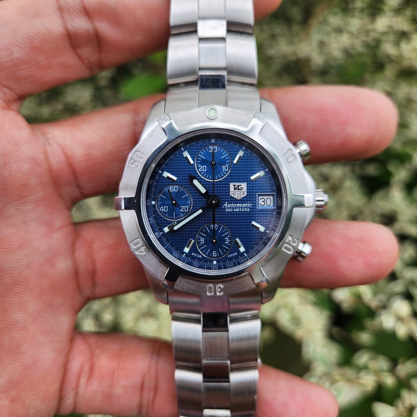 Tag Heuer Exclusive Chronograph Automatic Blue Waffle Dial 39mm