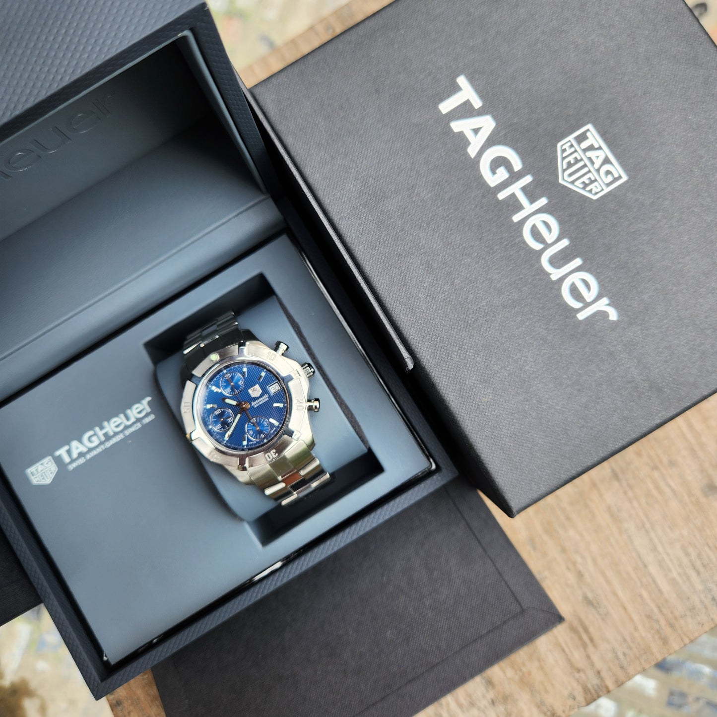 Tag Heuer Exclusive Chronograph Automatic Blue Waffle Dial 39mm
