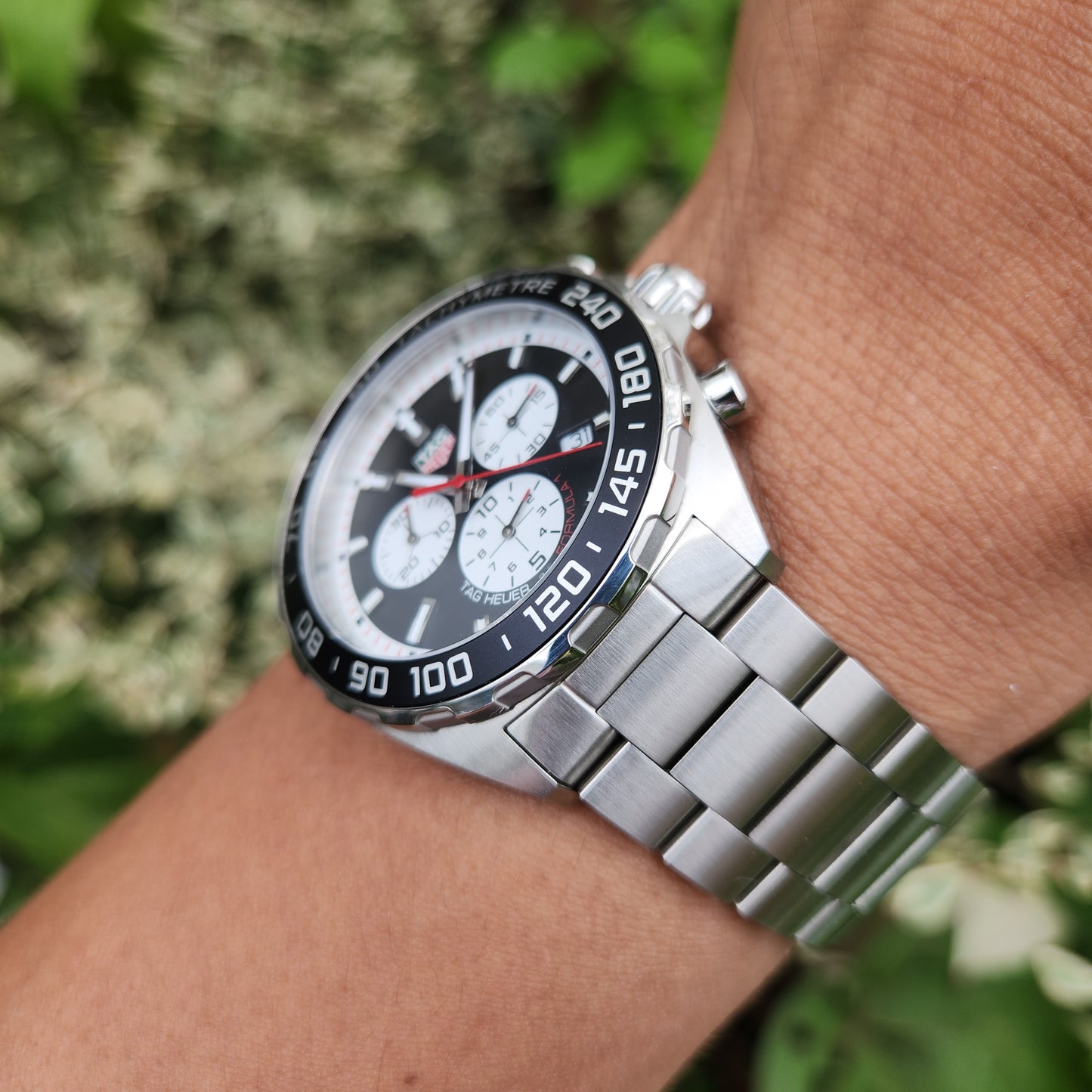 Tag Heuer F1 Chronograph Reverse Panda Dial 43mm - Complete Set