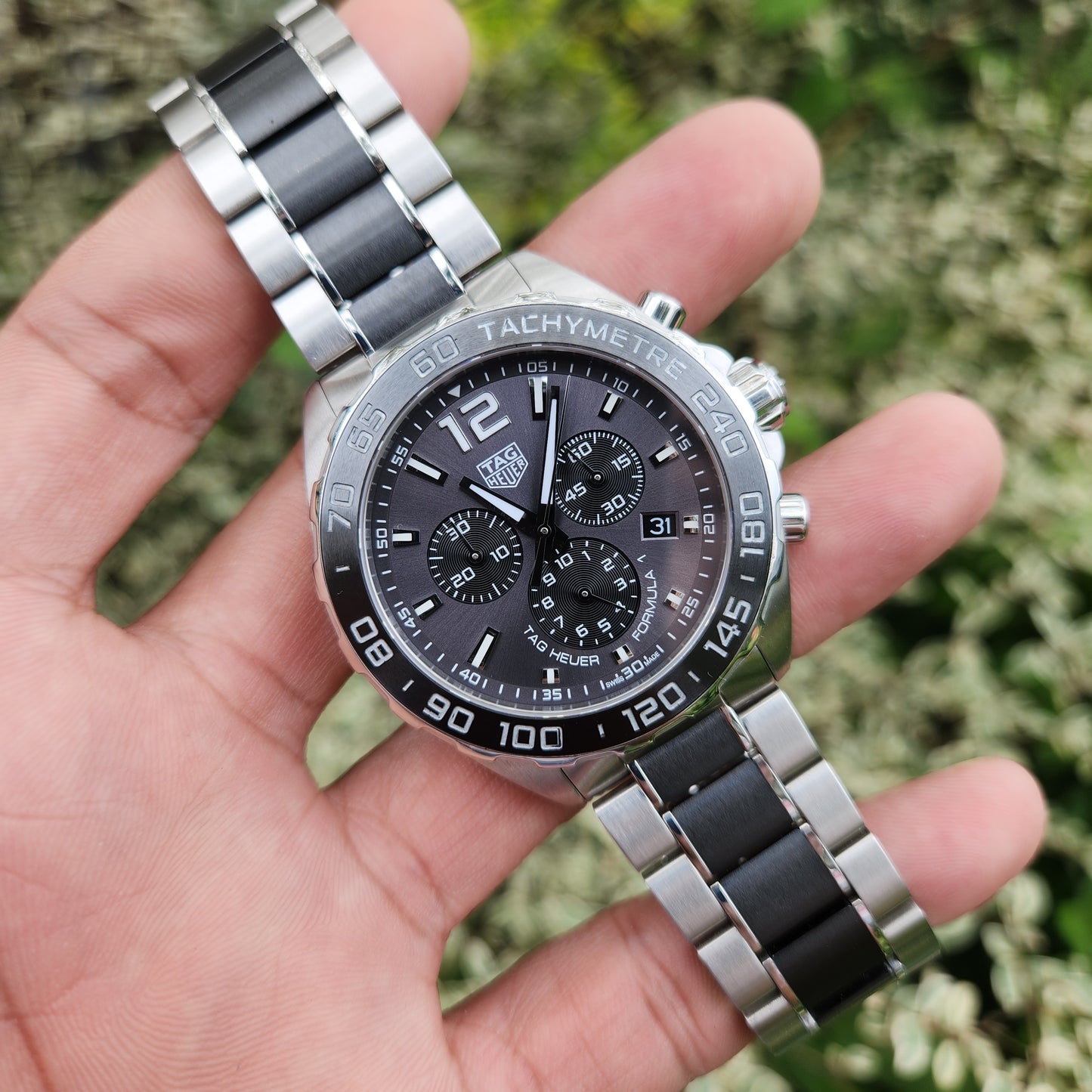 Tag Heuer F1 Chronograph Ceramic Bezel Anthracite Grey Dial 43mm