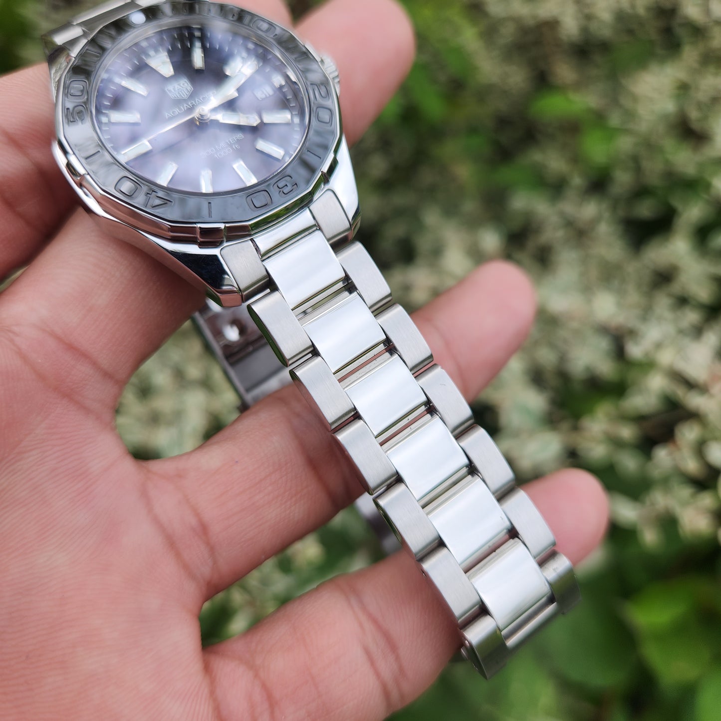 Tag Heuer Ladies Aquaracer Ceramic Bezel Black Mother of Pearl Dial 35mm