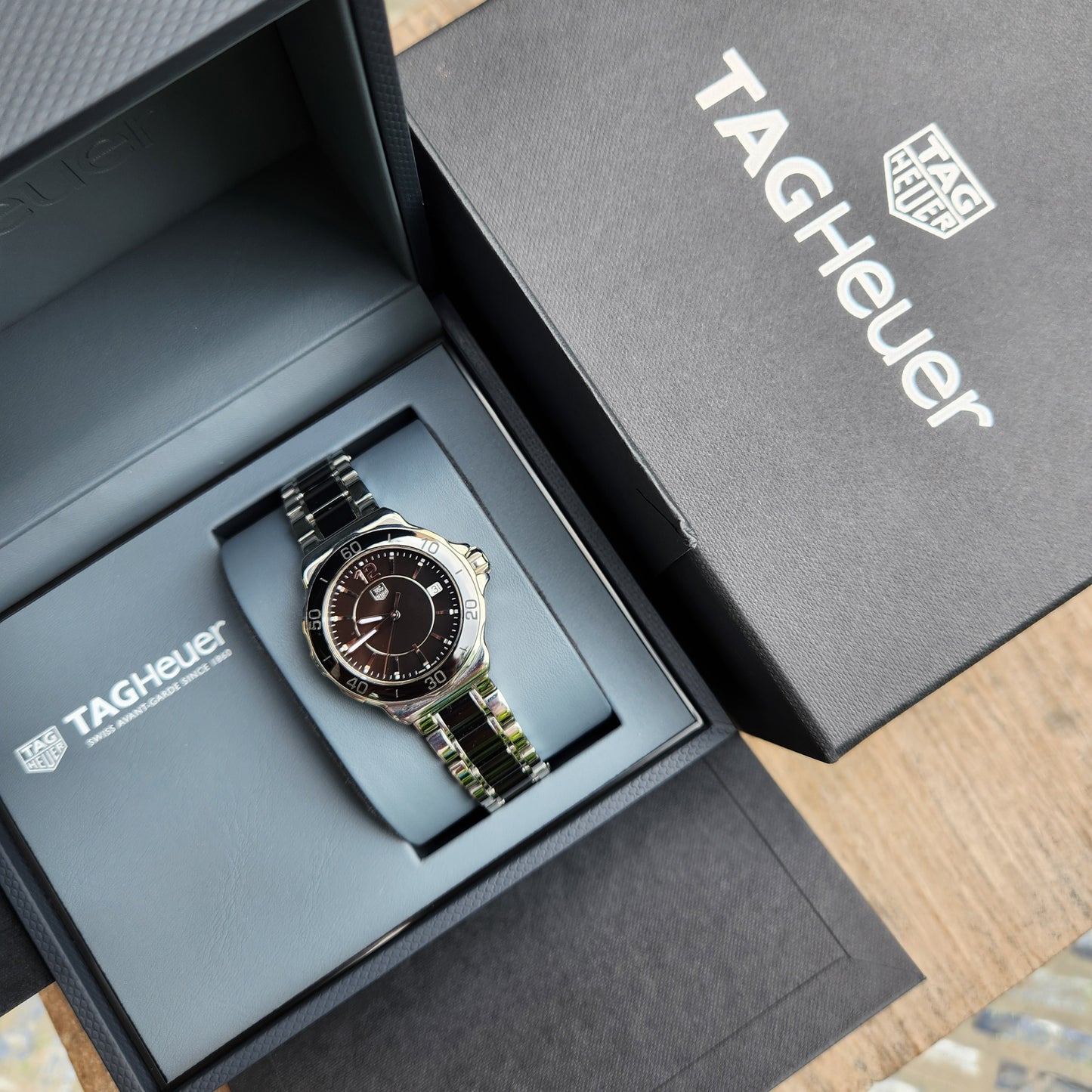 Tag Heuer Ladies Formula 1 Midsize Ceramic Bezel and Bracelet 37mm - Black Dial