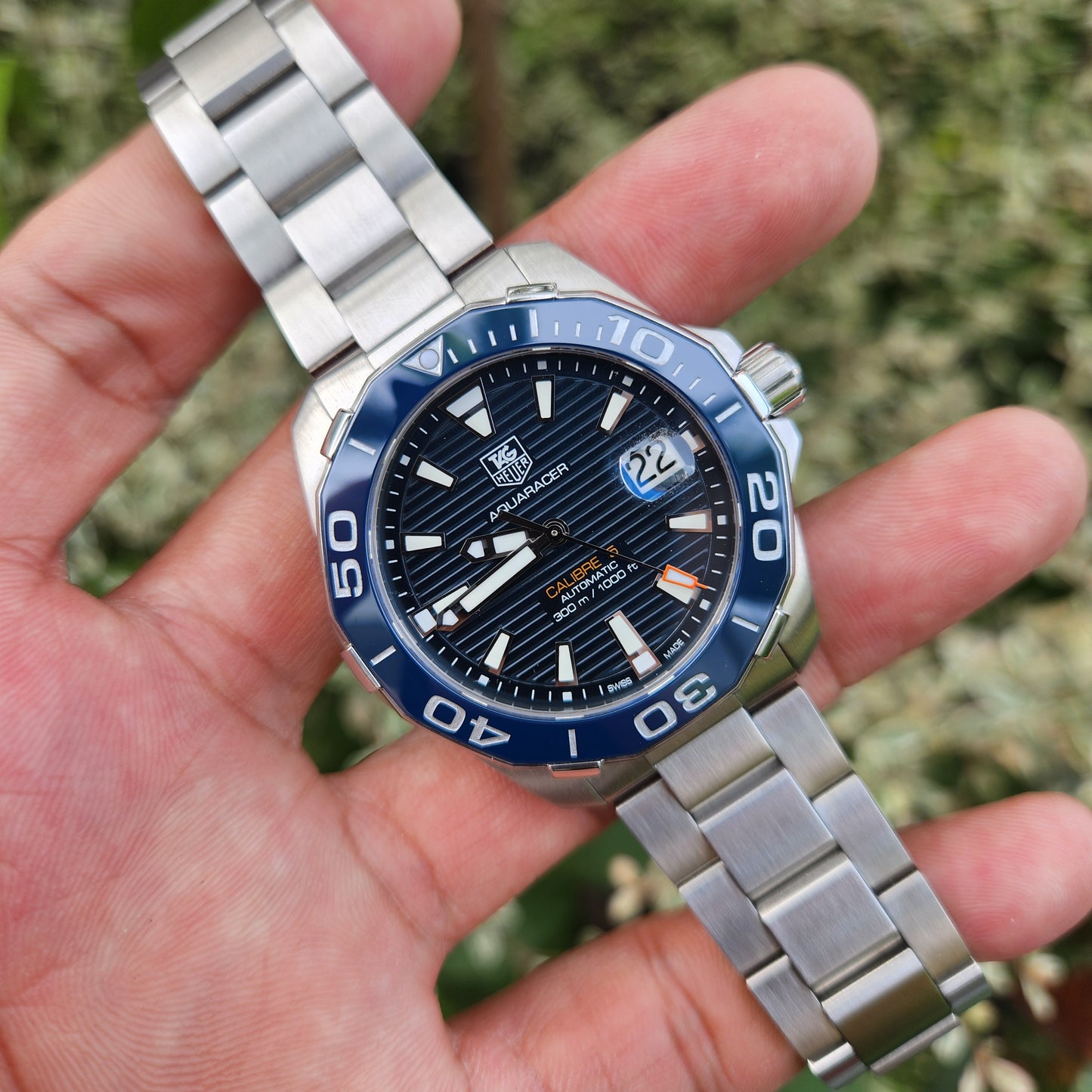Tag Heuer Aquaracer Calibre 5 Ceramic Bezel Blue Dial 41mm - Complete Set