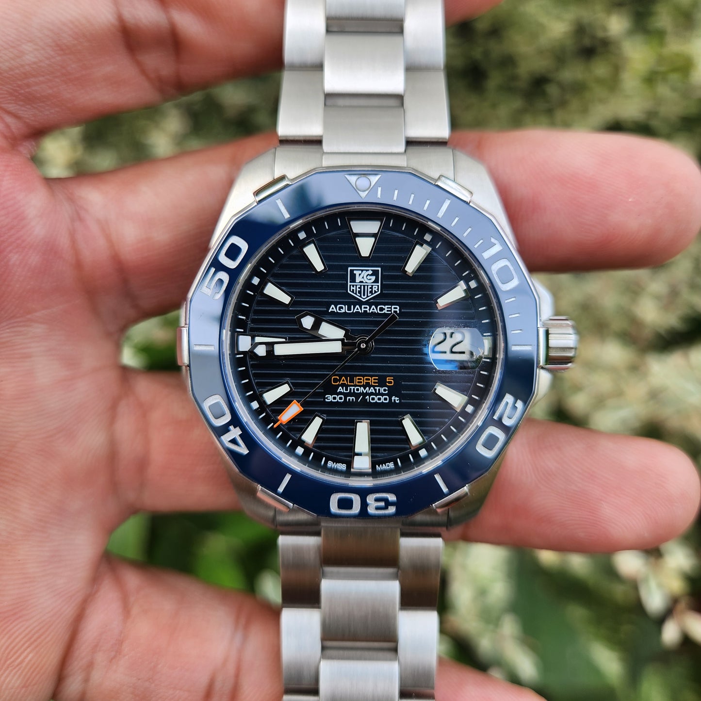 Tag Heuer Aquaracer Calibre 5 Ceramic Bezel Blue Dial 41mm - Complete Set