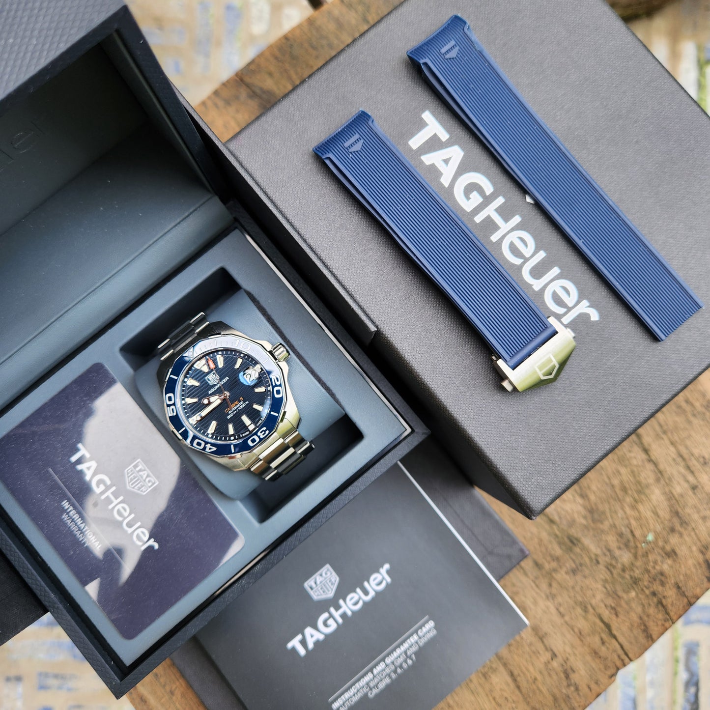 Tag Heuer Aquaracer Calibre 5 Ceramic Bezel Blue Dial 41mm - Complete Set