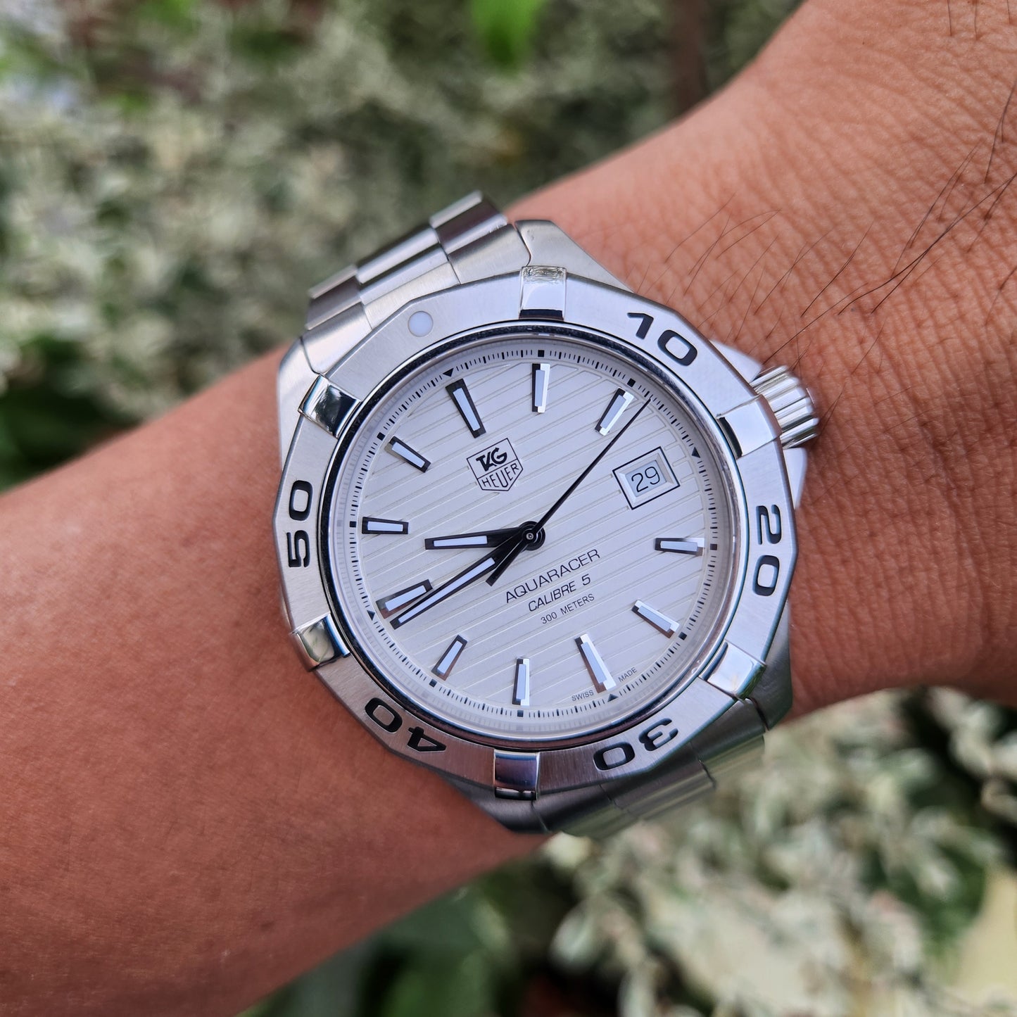 Tag Heuer Aquaracer Calibre 5 White/Silver Dial 41mm