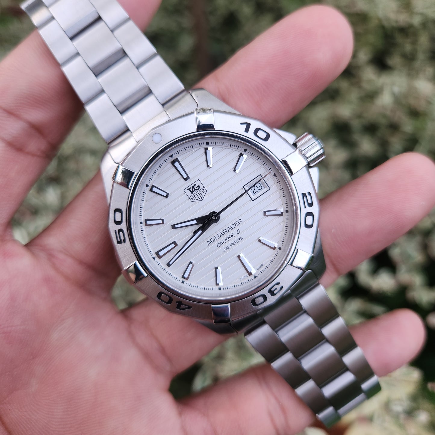 Tag Heuer Aquaracer Calibre 5 White/Silver Dial 41mm