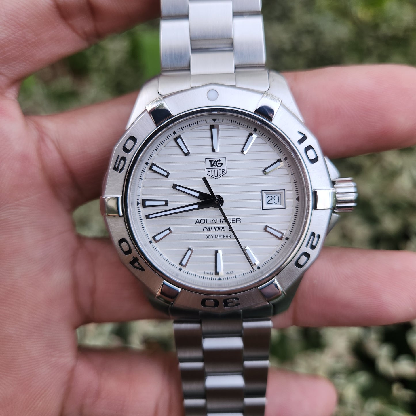 Tag Heuer Aquaracer Calibre 5 White/Silver Dial 41mm