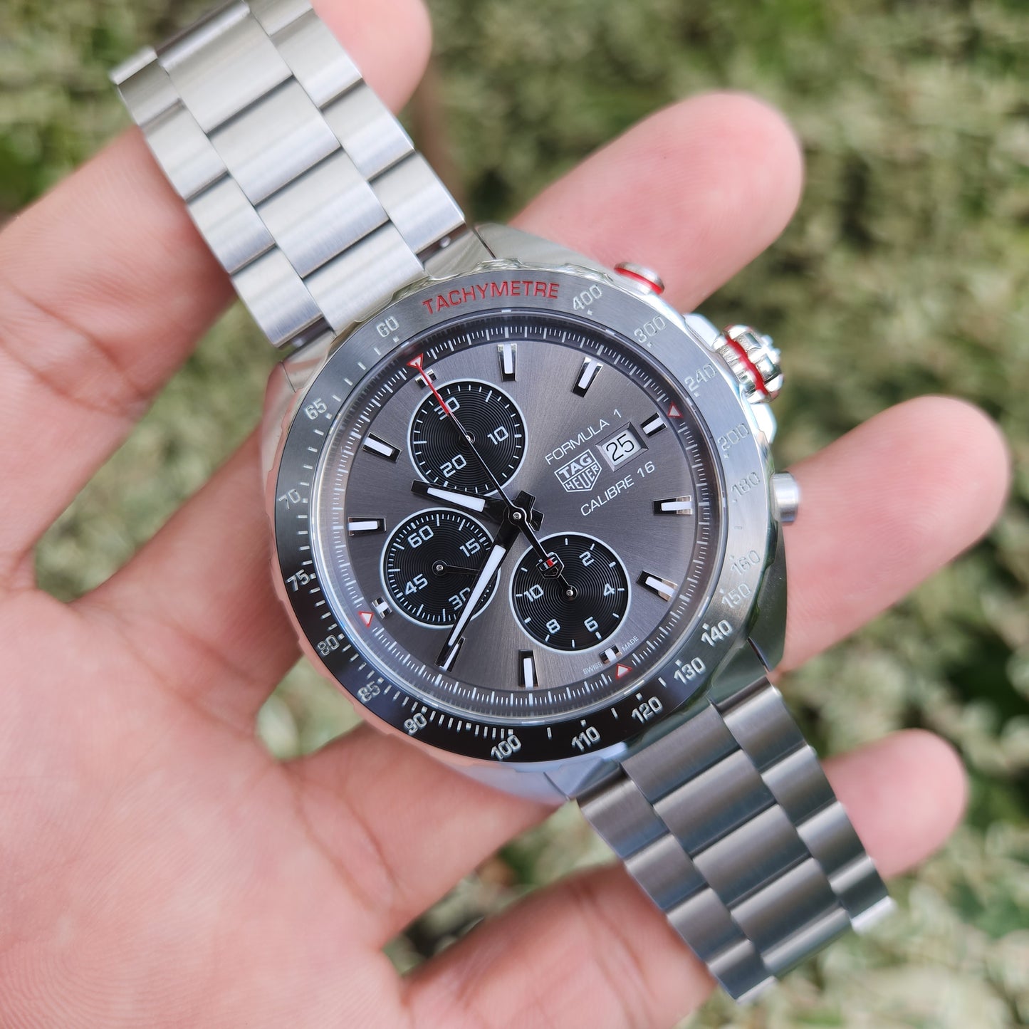 Tag Heuer F1 Chronograph Calibre 16 Ceramic Bezel in Anthracite Grey Dial 44mm (2024 model) - Complete Set