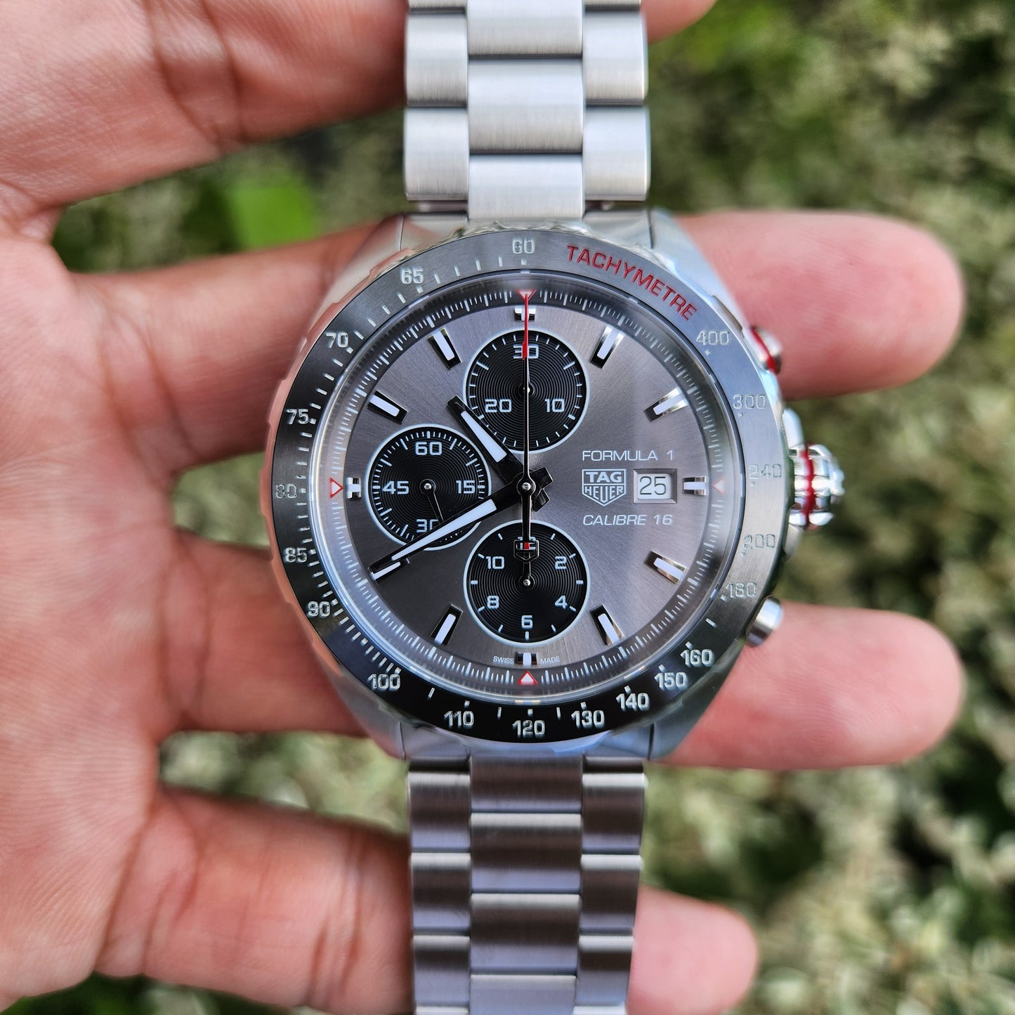 Tag Heuer F1 Chronograph Calibre 16 Ceramic Bezel in Anthracite Grey Dial 44mm (2024 model) - Complete Set