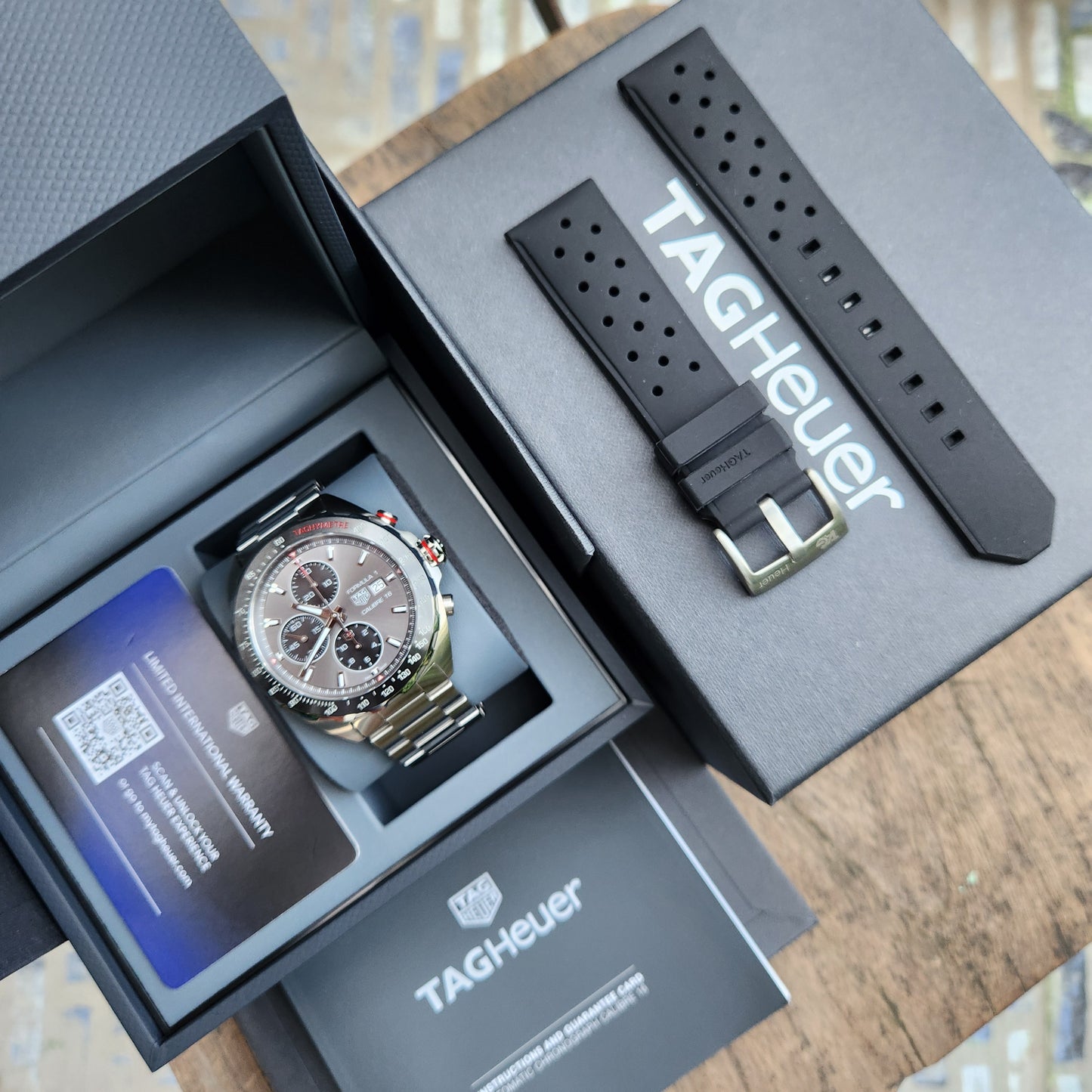 Tag Heuer F1 Chronograph Calibre 16 Ceramic Bezel in Anthracite Grey Dial 44mm (2024 model) - Complete Set