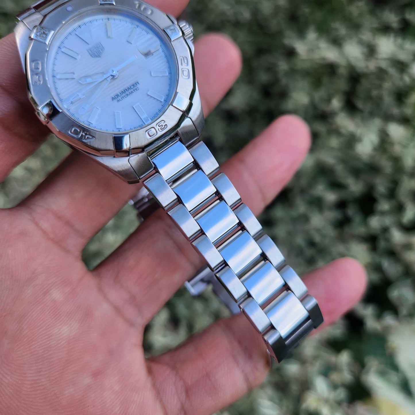 Tag Heuer Ladies Aquaracer Automatic Calibre 9 White Mother of Pearl Dial 32mm