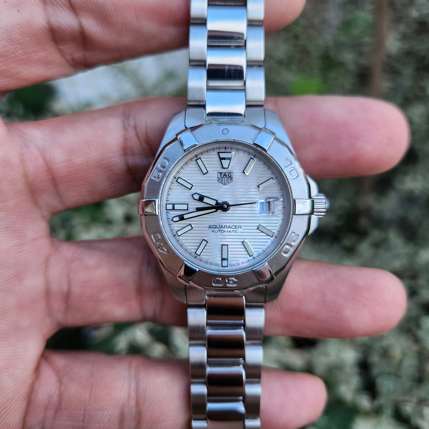 Tag Heuer Ladies Aquaracer Automatic Calibre 9 White Mother of Pearl Dial 32mm