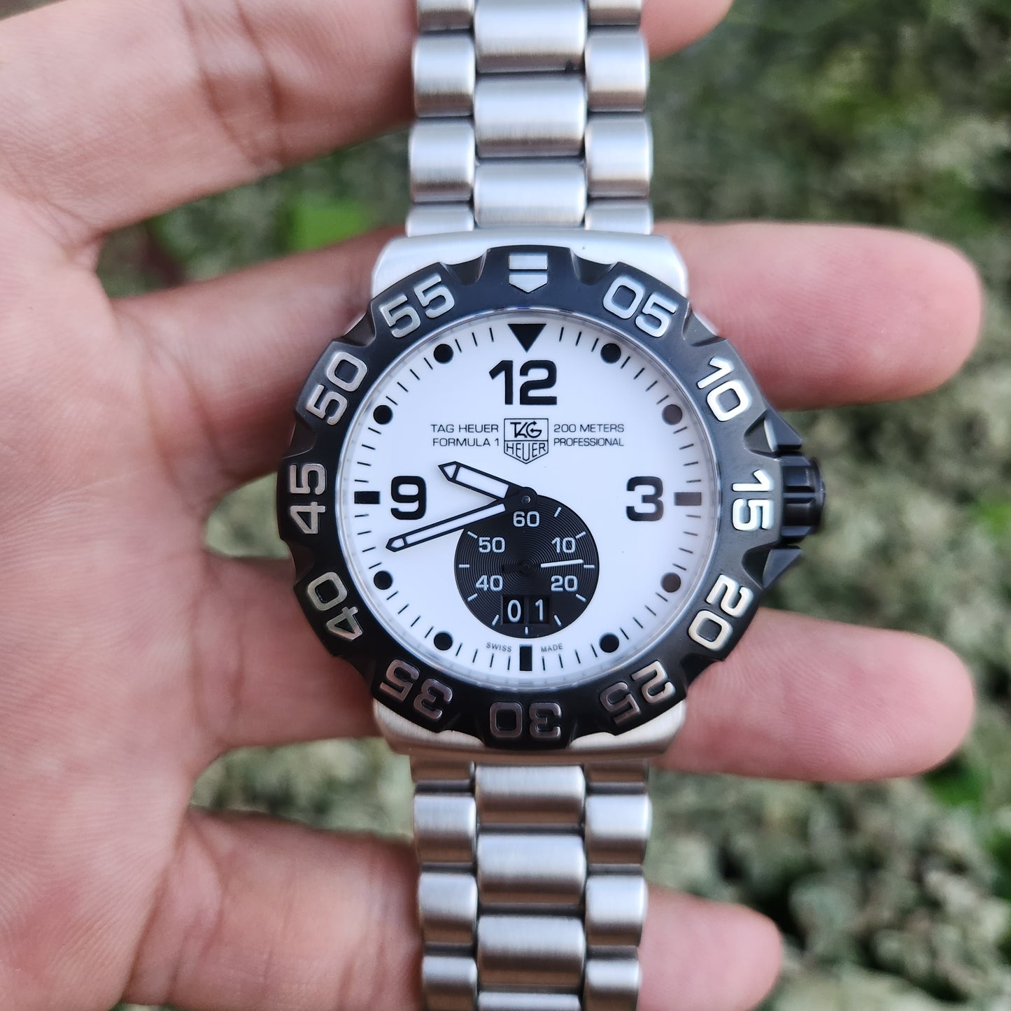 Tag Heuer F1 Grande Date Panda Full Lume White Dial 44mm - Complete Set
