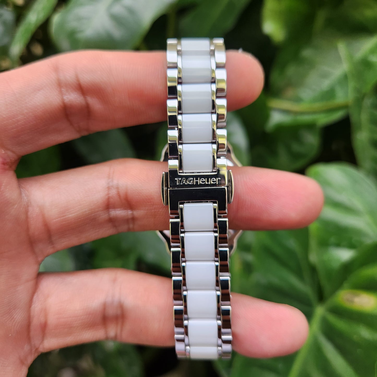 Tag Heuer Ladies F1 Midsize Ceramic Bezel and Bracelet with 60 Diamonds 37mm - White Dial