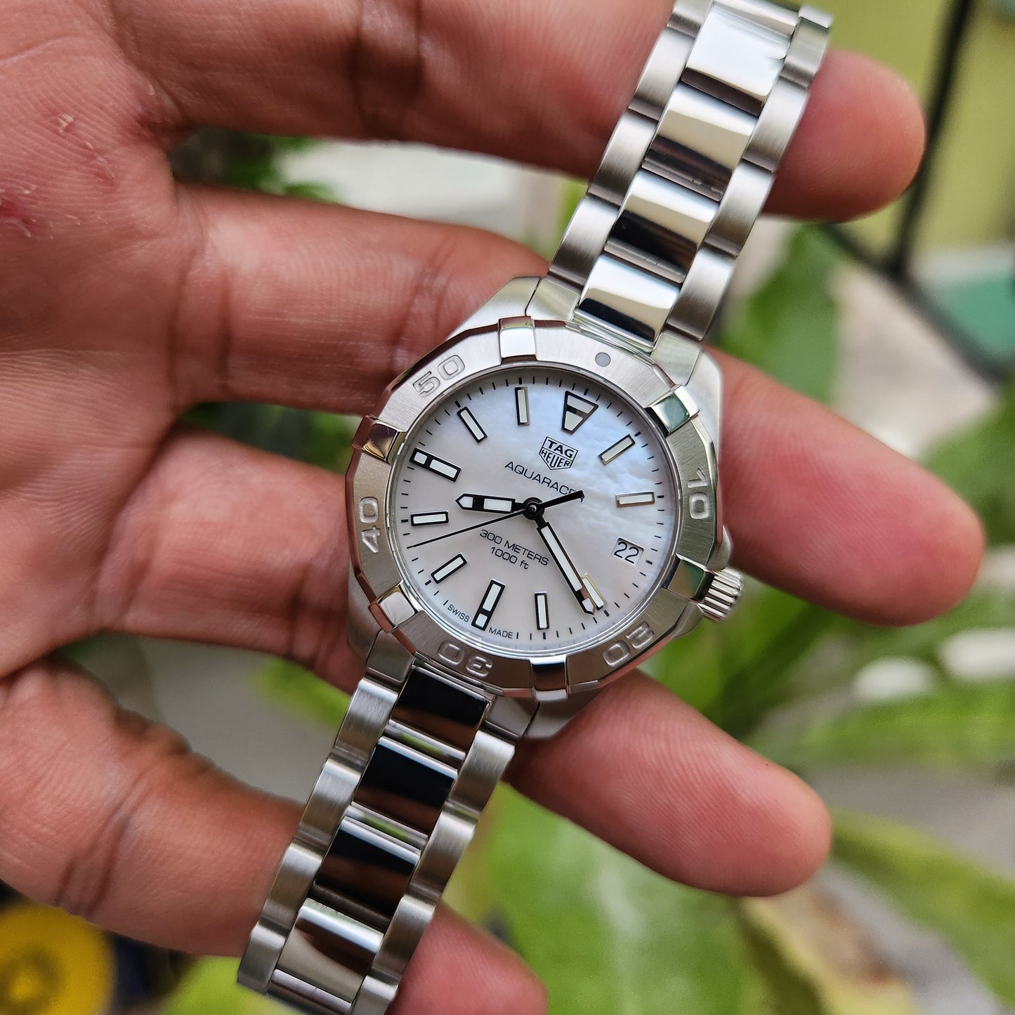 Tag Heuer Ladies Aquaracer Mother of Pearl White Dial 32mm - Complete Set