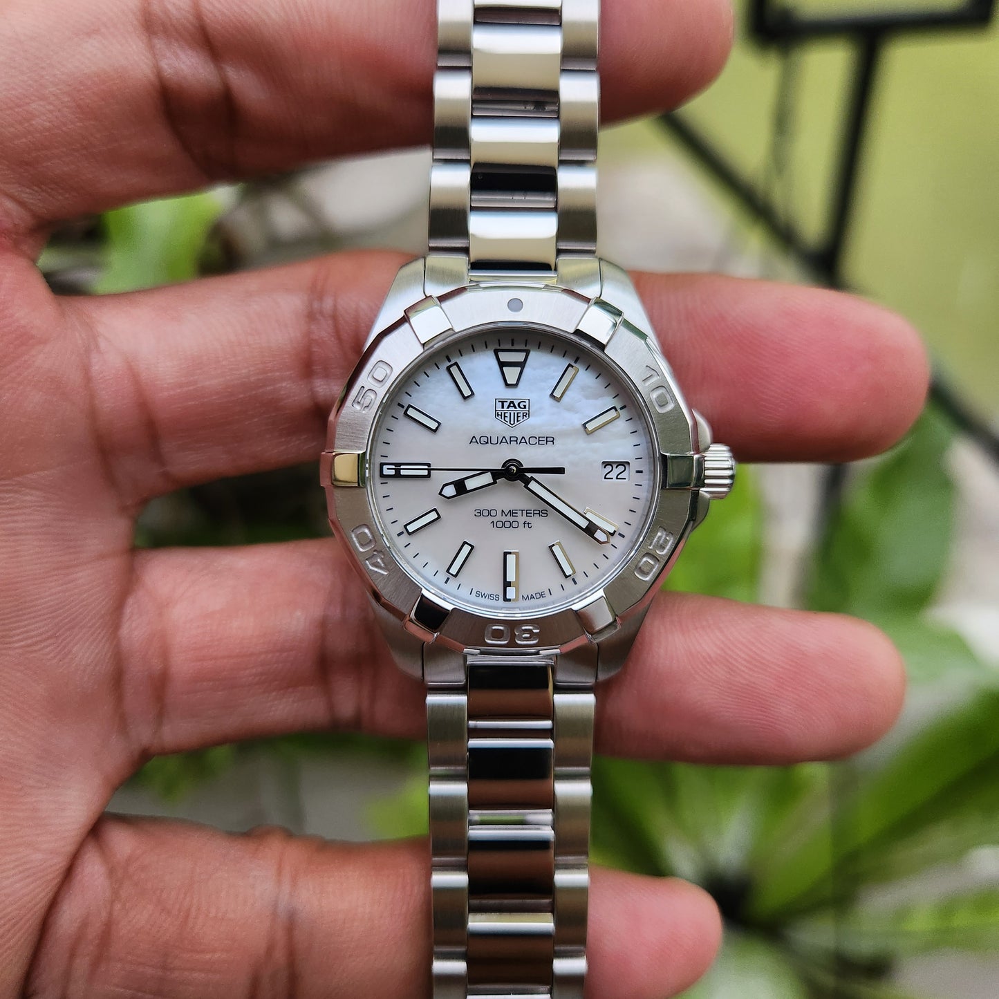 Tag Heuer Ladies Aquaracer Mother of Pearl White Dial 32mm - Complete Set