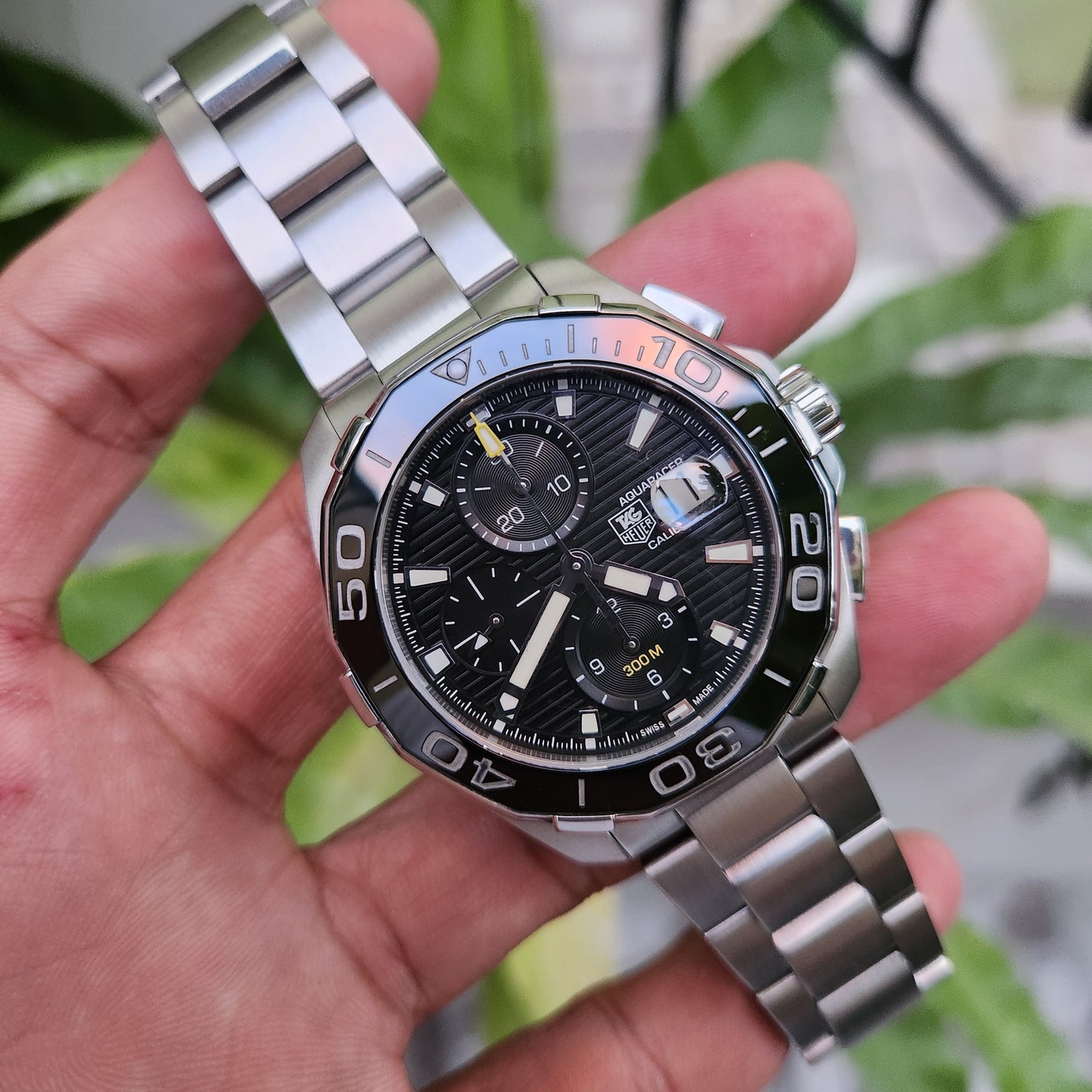 Tag Heuer Aquaracer Chronograph Calibre 16 Ceramic Bezel in Black Dial 43mm - Complete Set