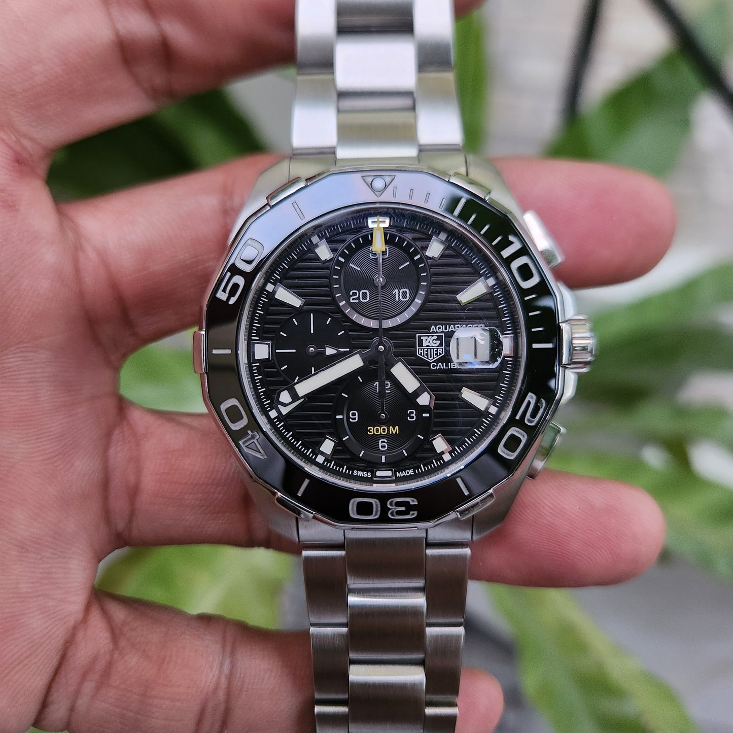 Tag Heuer Aquaracer Chronograph Calibre 16 Ceramic Bezel in Black Dial 43mm - Complete Set