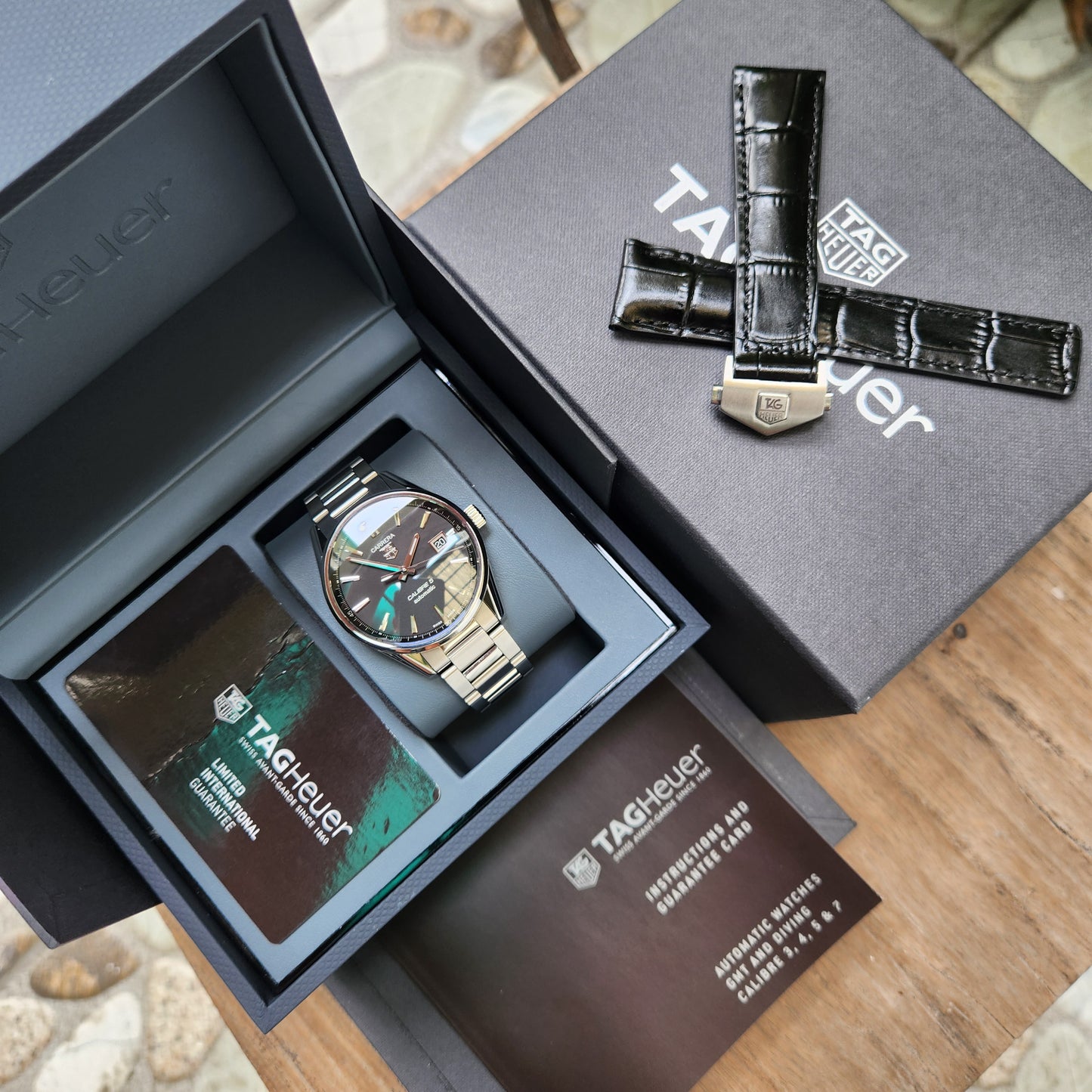 Tag Heuer Carrera Calibre 5 Black Azurage Dial 39mm - Complete Set