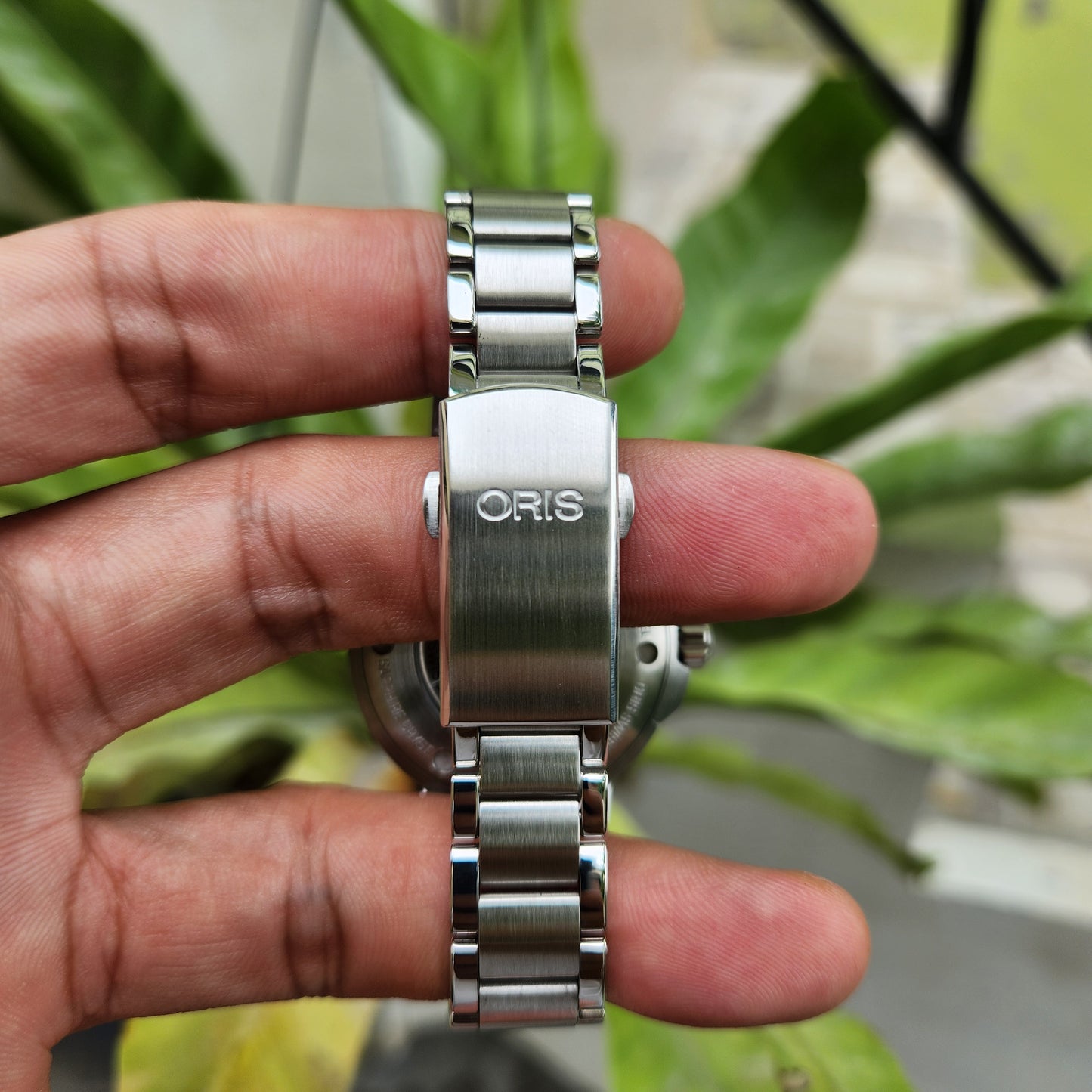 Oris Ladies Aquis Date Tungsten Bezel in Sunray Blue Dial with Diamonds 36mm