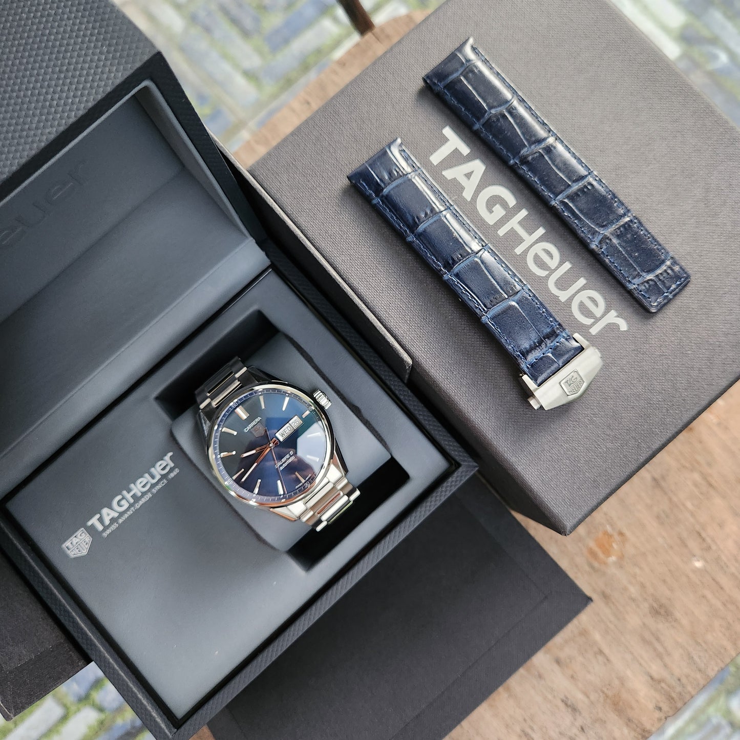 Tag Heuer Carrera Calibre 5 Day-Date Blue Dial 41mm