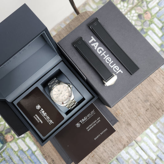 Tag Heuer Aquaracer 300M Steel Bezel in White Dial 41mm - Complete Set
