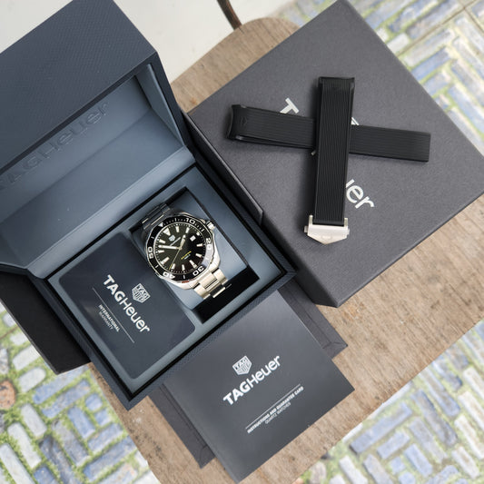 Tag Heuer Aquaracer 300M Steel Alu Bezel in Black Dial 41mm - Complete Set